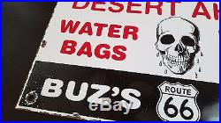 Vintage Route 66 Porcelain Buz's Desert Store Station Advertising Gas Oil Sign