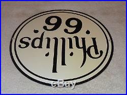 Vintage Scarce Phillips 66 Black 11 3/4 Porcelain Gas & Oil Sign! Pump Plate