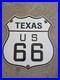 VINTAGE TEXAS ROUTE 66 TEXAS STATE AUTO ASSN. PORCELAIN SIGN Appx 12 x 12