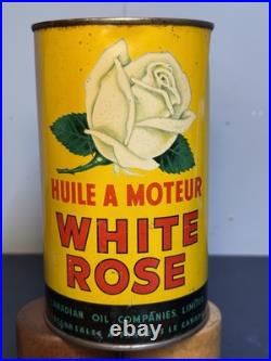 VINTAGE WHITE ROSE MOTOR OIL 1 QUART CAN EMPTY Advertising Gas Sign Canada