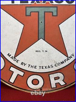 VINTAGE texaco Star sign gasoline motor oil texas company 18 Inch Round