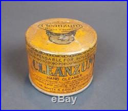 VTG 1920s CLEANZUM Hand Cleaner Tin Can Oil Gas Oilzum White & Bagley Antique