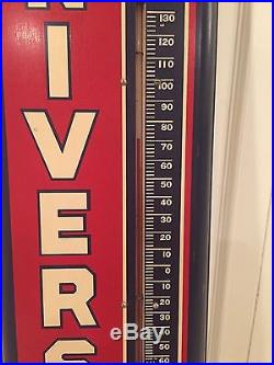 Vtg. 1940rareoriginal Universal Auto Battery Metal Thermometer Gas Oil Sign