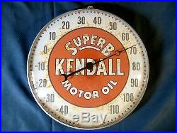 Vtg 1956 Rare Kendall Motor Oil 12 Bubble Glass Thermometer Sign. Free Ship