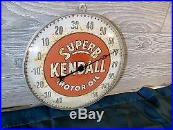 Vtg 1956 Rare Kendall Motor Oil 12 Bubble Glass Thermometer Sign. Free Ship