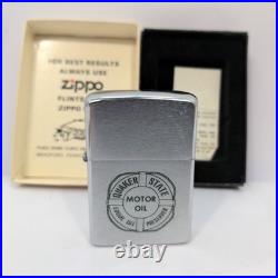 VTG 80's Zippo Quaker State Motor Oil Lighter Brushed Chrome Gas Oil Advertising