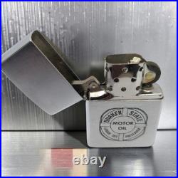 VTG 80's Zippo Quaker State Motor Oil Lighter Brushed Chrome Gas Oil Advertising
