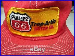 VTG Red Phillips 66 Trop Artic Motor Oil Snapback K-Brand Trucker Hat Cap Mesh