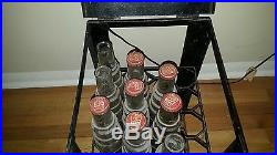 Vtg Shell Penn Beacon 1qt Oil Bottles With Storage Case