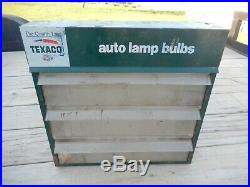 VTG TeXaco Oil GAS Service Station Auto Lamp Bulb Display Cabinet Sign ORIGINAL