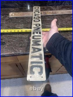 VTG Vintage 1920's-1940's Chicago Pneumatic Advertising Retro Sign Gas Oil