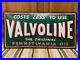 Valvoline Pennsylvania Oil Sign Motor Gas Pump Station Garage Vintage Style Pub