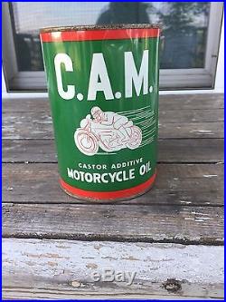 Very RARE. Vintage Original C. A. M. Indian Motorcycle Oil Can Unopened