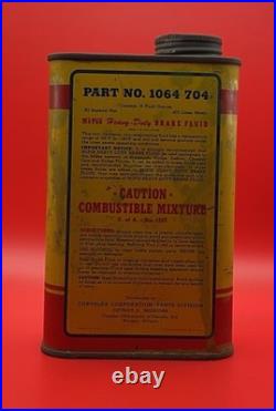 Very Rare Vintage MOPAR Brake Fluid Tin Can Very Rare Vintage MOPAR Brake Fluid Tin Can