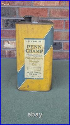 Very Rare Vintage Penn Champ 2 Gal. Oil Can- Empty- Desirable -Auction Piece