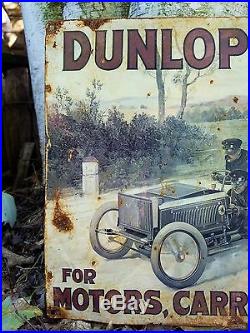 Very rare vintage old dunlop tire sign gas oil garage