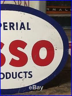 VinTage ESSO IMPERIAL PRODUCTS Sign Gas STaTioN ORIGINAL Tin Tacker OLD Gas Oil
