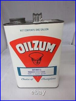 Vintage 1 Gallon Oilzum Empty Oil Tin Garage Shop D-62
