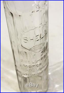 Vintage 100% Original SHELL PENN Motor Oil Gas Station Quart Glass Bottle 14