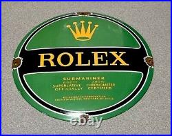 Vintage 12 Domed Rolex Jewelry Watch Porcelain Sign Car Gas Oil Truck