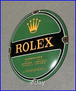 Vintage 12 Domed Rolex Jewelry Watch Porcelain Sign Car Gas Oil Truck