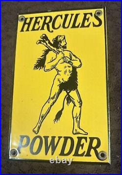 Vintage 12 Hercules Powder Motor Oil Porcelain Sign Car Gas Auto