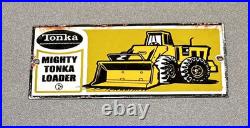 Vintage 12 Tonka Truck Loader Toy Porcelain Sign Gas Oil Car Truck Motorcycle