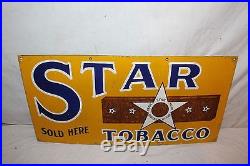 Vintage 1920's Star Chewing Tobacco Gas Oil 24 Porcelain Metal Sign
