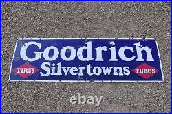 Vintage 1920s Original Goodrich Silvertowns Tires Tubes Porcelain Gas Oil Sign