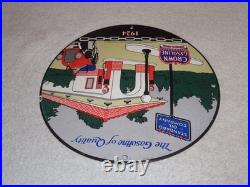 Vintage 1924 Standard Oil California? Woman In Car Gasoline Pump Porcelain Sign