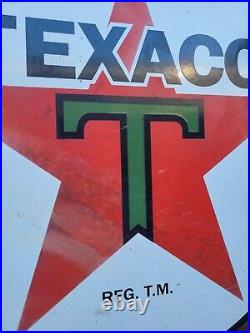 Vintage 1930 Texaco Porcelain Sign 14 Texaco Star Gas Oil Service Pump Plate