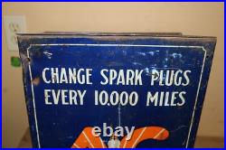 Vintage 1930's AC Spark Plugs 19 Metal Display Cabinet Gas Oil Sign