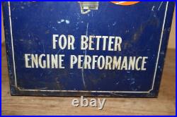 Vintage 1930's AC Spark Plugs 19 Metal Display Cabinet Gas Oil Sign