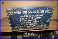 Vintage 1930's AC Spark Plugs 19 Metal Display Cabinet Gas Oil Sign