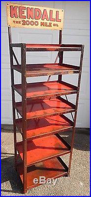 Vintage 1930's KENDALL Oil Can Display Rack Stand Gas Station Sign ORIGINAL