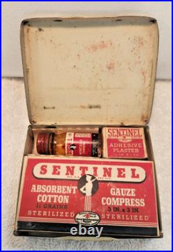 Vintage 1930's Mobil Oil Tin First Aid Kit Pegasus Mobilgas Mobiloil Advertising
