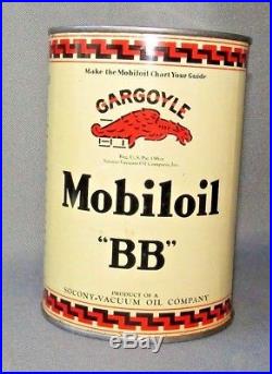 Vintage 1930's Mobiloil Gargoyle Socony BB 1 Quart Oil Can Mobil