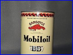 Vintage 1930's Mobiloil Gargoyle Socony BB 1 Quart Oil Can Mobil