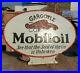 Vintage 1930's Old Antique Very Rare Mobil Oil Stand Porcelain Enamel Sign Board