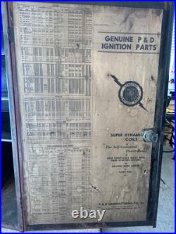 Vintage 1930's P&D Ignition Parts Cabinet Vintage 1930's P&D Ignition Parts Cabinet