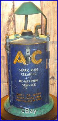Vintage 1930s A C SPARK PLUG CLEANER Original Gas Oil Service Station Advertsing