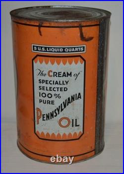 Vintage 1930s Oilzum Motor Oil Can 5 Quart large White & Bagley Co. Mass Rare