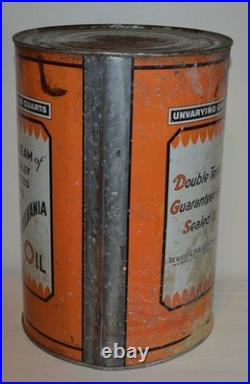 Vintage 1930s Oilzum Motor Oil Can 5 Quart large White & Bagley Co. Mass Rare