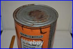 Vintage 1930s Oilzum Motor Oil Can 5 Quart large White & Bagley Co. Mass Rare