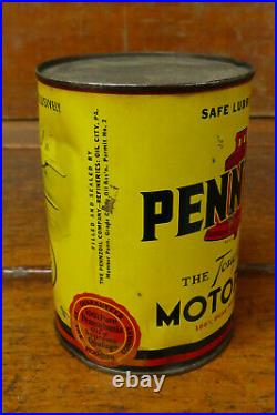 Vintage 1930s PENNZOIL United Airlines DC-3 Owl Airplane One Quart Motor Oil Can