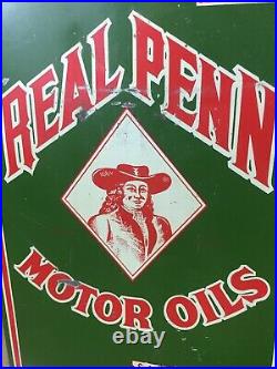 Vintage 1930s Real Penn Motor Oils 5 Gallon Square Oil Can Warren PA Nice