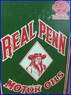 Vintage 1930s Real Penn Motor Oils 5 Gallon Square Oil Can Warren PA Nice