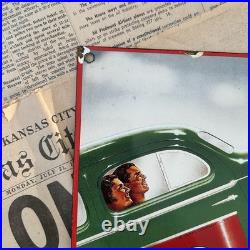 Vintage 1936 Texaco Motor Oil 8x12 Inches Porcelain Enamel Sign