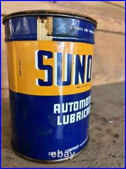 Vintage 1937 SUNOCO Water Pump Grease 1 lb Tin FULL Unopened Gas Oil Petroliana