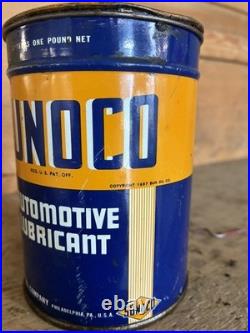 Vintage 1937 SUNOCO Water Pump Grease 1 lb Tin FULL Unopened Gas Oil Petroliana